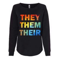 They Them Their Nb Pronoun Pride Womens California Wash Sweatshirt