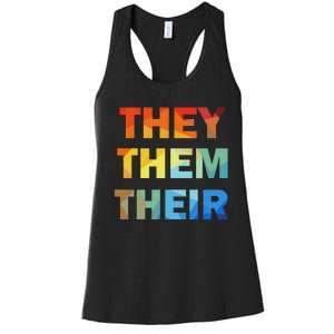 They Them Their Nb Pronoun Pride Women's Racerback Tank