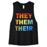 They Them Their Nb Pronoun Pride Women's Racerback Cropped Tank