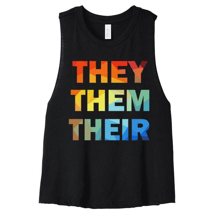 They Them Their Nb Pronoun Pride Women's Racerback Cropped Tank