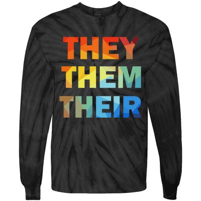 They Them Their Nb Pronoun Pride Tie-Dye Long Sleeve Shirt