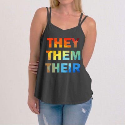 They Them Their Nb Pronoun Pride Women's Strappy Tank