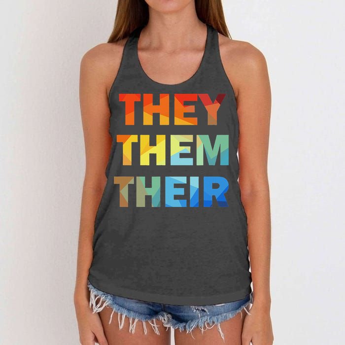 They Them Their Nb Pronoun Pride Women's Knotted Racerback Tank