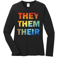 They Them Their Nb Pronoun Pride Ladies Long Sleeve Shirt