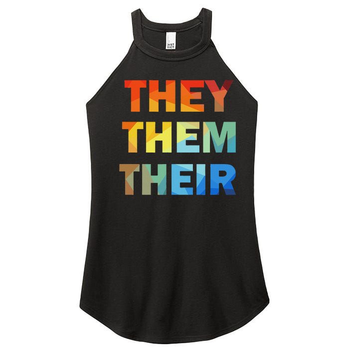 They Them Their Nb Pronoun Pride Women's Perfect Tri Rocker Tank