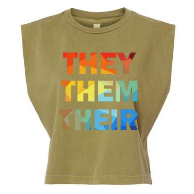 They Them Their Nb Pronoun Pride Garment-Dyed Women's Muscle Tee