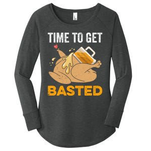 Turkey Time To Get Basted Beer Thanksgiving Turkey Women's Perfect Tri Tunic Long Sleeve Shirt