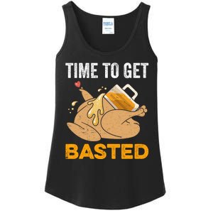 Turkey Time To Get Basted Beer Thanksgiving Turkey Ladies Essential Tank