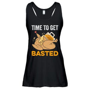 Turkey Time To Get Basted Beer Thanksgiving Turkey Ladies Essential Flowy Tank