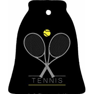 Tennis Trendy Tennis Rackets Ball Ceramic Bell Ornament