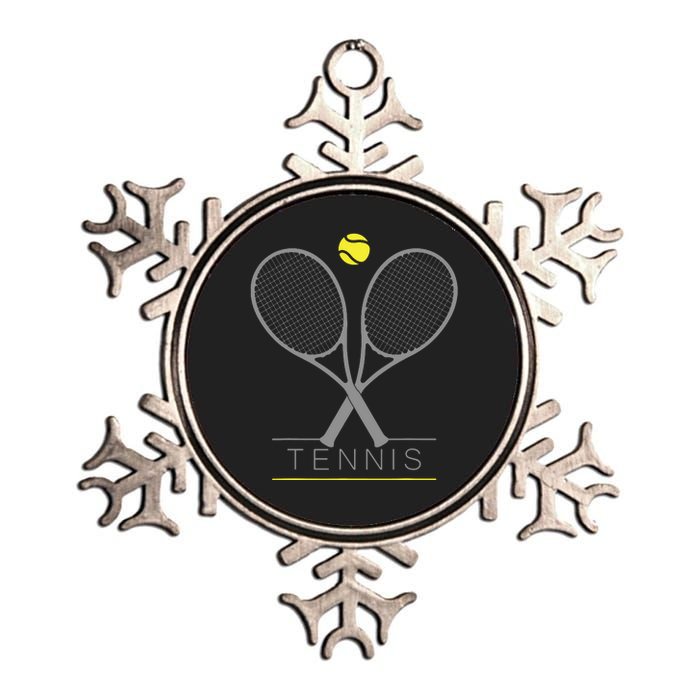 Tennis Trendy Tennis Rackets Ball Metallic Star Ornament