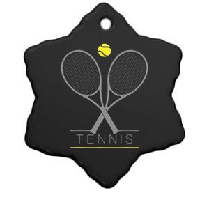 Tennis Trendy Tennis Rackets Ball Ceramic Star Ornament