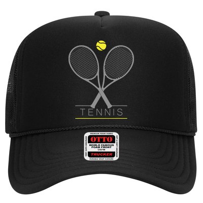 Tennis Trendy Tennis Rackets Ball Trucker Hat
