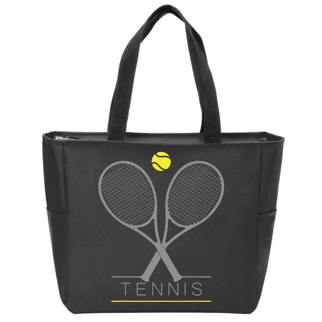 Tennis Trendy Tennis Rackets Ball Zip Tote Bag