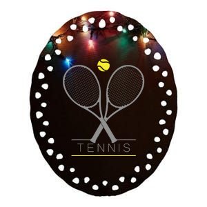 Tennis Trendy Tennis Rackets Ball Ceramic Oval Ornament