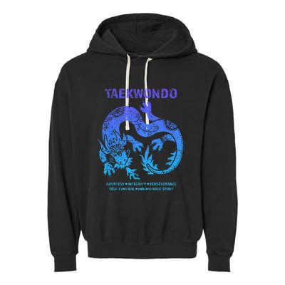 Taekwondo TKD Tae Kwon Do Dragon Art Martial Arts Graphic Garment-Dyed Fleece Hoodie