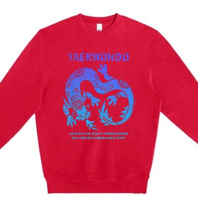 Taekwondo TKD Tae Kwon Do Dragon Art Martial Arts Graphic Premium Crewneck Sweatshirt