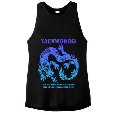 Taekwondo Tkd Tae Kwon Do Dragon Art Martial Arts Graphic Ladies PosiCharge Tri-Blend Wicking Tank