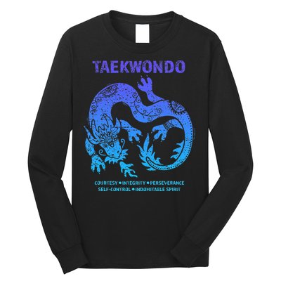 Taekwondo Tkd Tae Kwon Do Dragon Art Martial Arts Graphic Long Sleeve Shirt