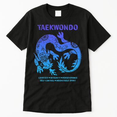 Taekwondo Tkd Tae Kwon Do Dragon Art Martial Arts Graphic Tall T-Shirt