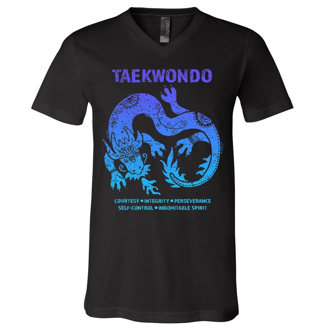 Taekwondo Tkd Tae Kwon Do Dragon Art Martial Arts Graphic V-Neck T-Shirt