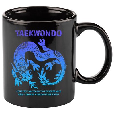 Taekwondo Tkd Tae Kwon Do Dragon Art Martial Arts Graphic 11oz C Handle Ceramic Mug