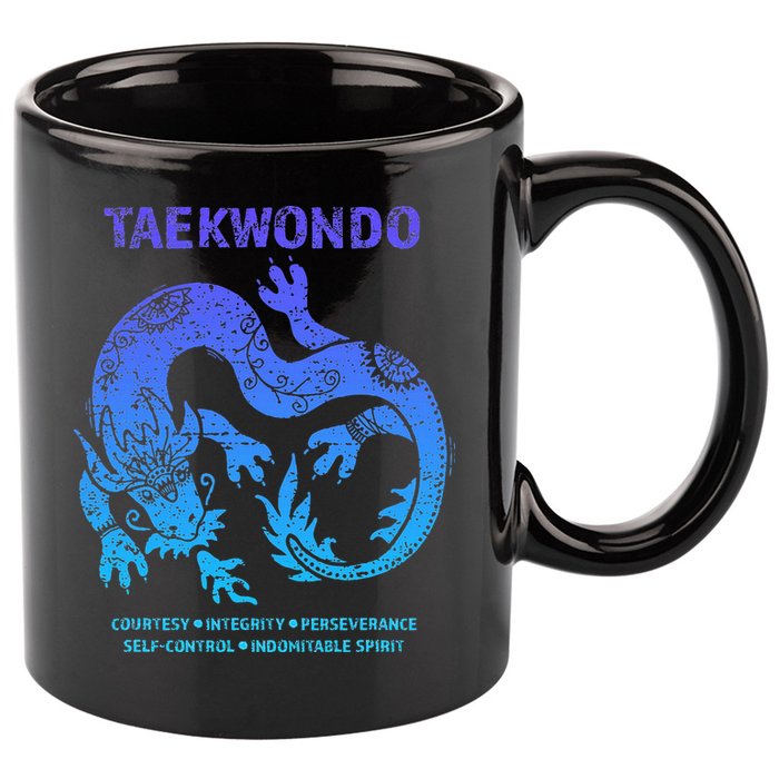 Taekwondo Tkd Tae Kwon Do Dragon Art Martial Arts Graphic 11oz C Handle Ceramic Mug
