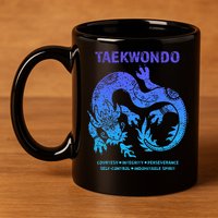 Taekwondo Tkd Tae Kwon Do Dragon Art Martial Arts Graphic 11oz C Handle Ceramic Mug