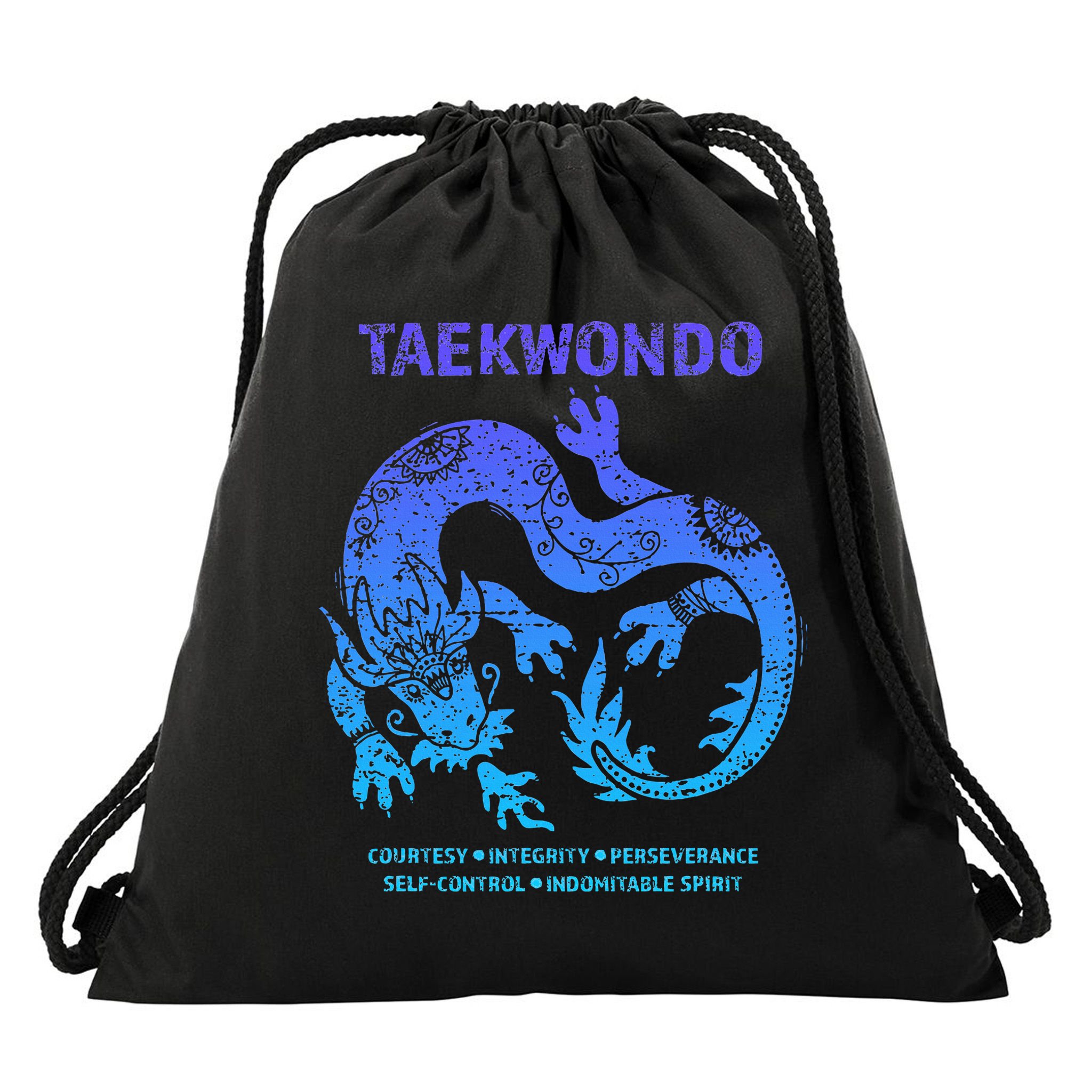 Taekwondo Tkd Tae Kwon Do Dragon Art Martial Arts Graphic Drawstring Bag