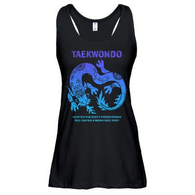 Taekwondo Tkd Tae Kwon Do Dragon Art Martial Arts Graphic Ladies Essential Flowy Tank