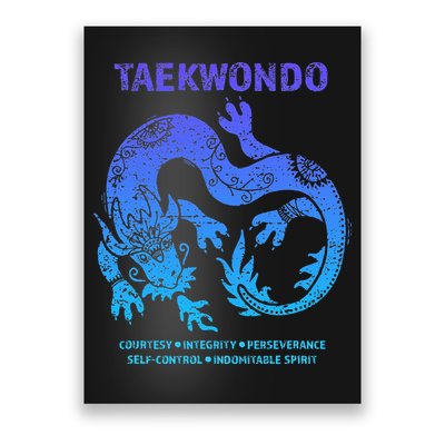 Taekwondo Tkd Tae Kwon Do Dragon Art Martial Arts Graphic Poster