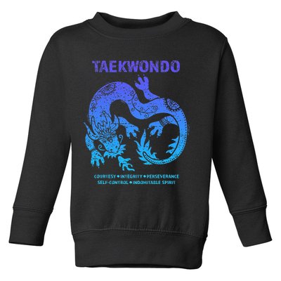 Taekwondo Tkd Tae Kwon Do Dragon Art Martial Arts Graphic Toddler Sweatshirt