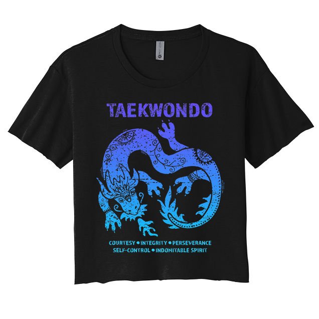Taekwondo Tkd Tae Kwon Do Dragon Art Martial Arts Graphic Crop Top