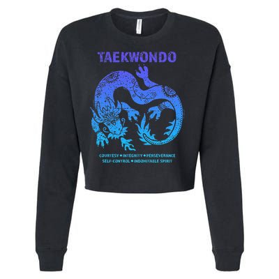 Taekwondo Tkd Tae Kwon Do Dragon Art Martial Arts Graphic Cropped Pullover Crew