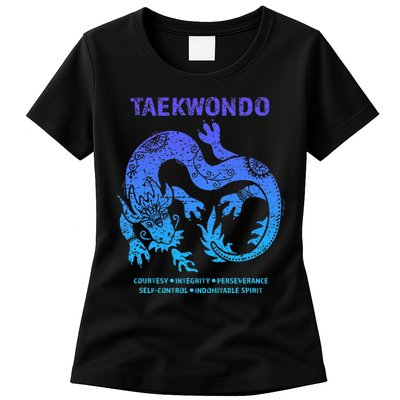 Taekwondo Tkd Tae Kwon Do Dragon Art Martial Arts Graphic Womens T-Shirt