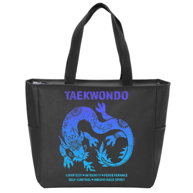 Taekwondo Tkd Tae Kwon Do Dragon Art Martial Arts Graphic Zip Tote Bag