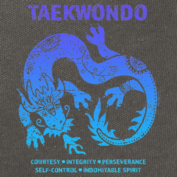 Taekwondo Tkd Tae Kwon Do Dragon Art Martial Arts Graphic Cotton Canvas Backpack