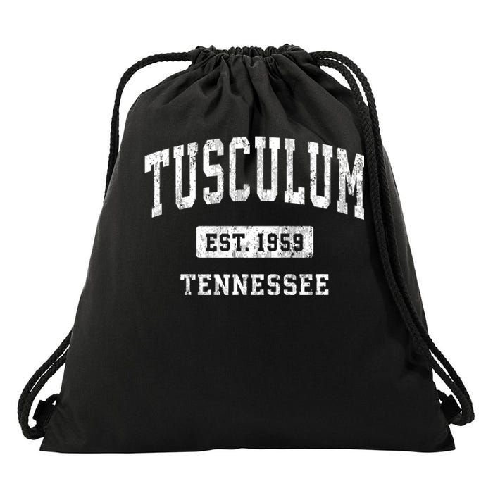 Tusculum Tennessee Tn Vintage Athletic Sports Design Drawstring Bag