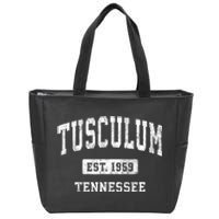 Tusculum Tennessee Tn Vintage Athletic Sports Design Zip Tote Bag