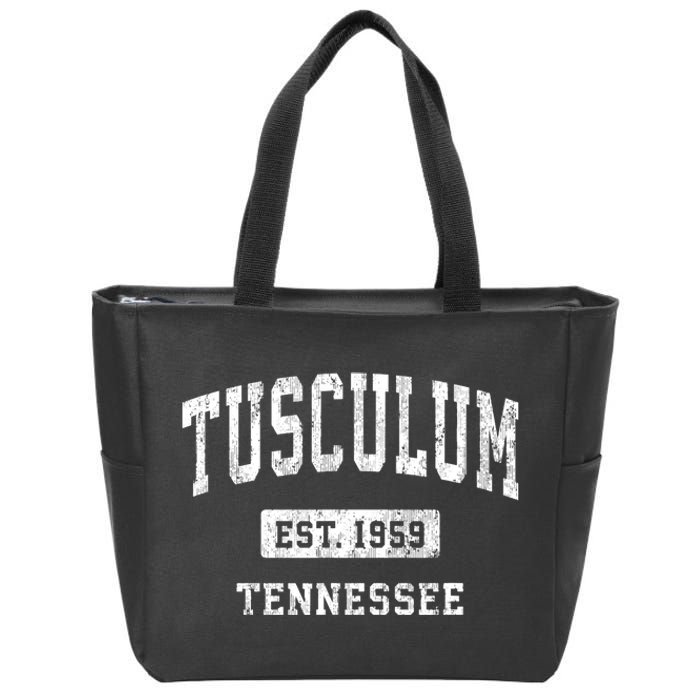 Tusculum Tennessee Tn Vintage Athletic Sports Design Zip Tote Bag