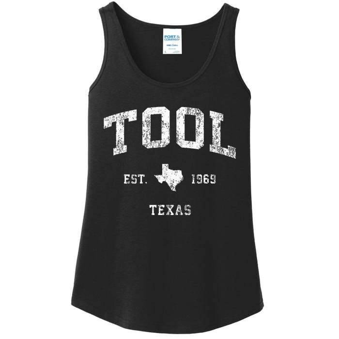 Tool Texas TX Vintage Athletic Sports Design Ladies Essential Tank