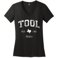 Tool Texas TX Vintage Athletic Sports Design Women's V-Neck T-Shirt