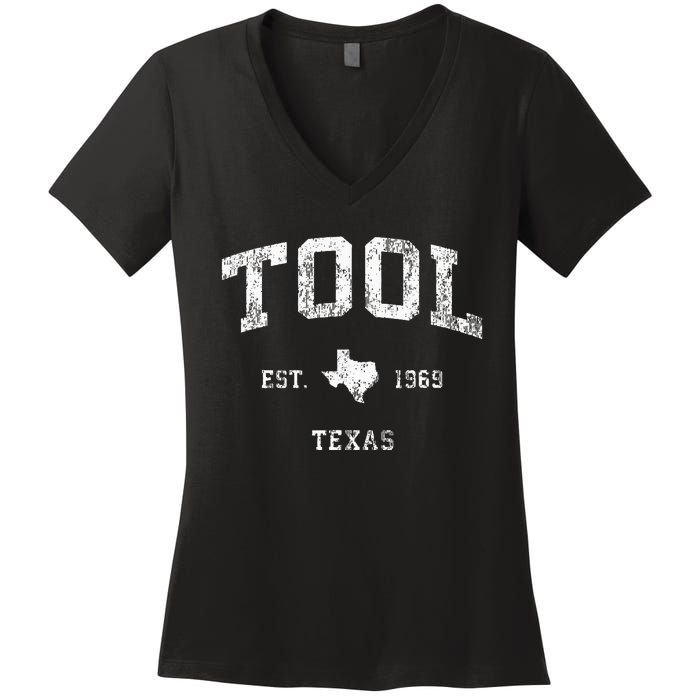 Tool Texas TX Vintage Athletic Sports Design Women's V-Neck T-Shirt