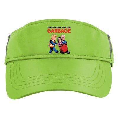 Time To Take Out The Garbage Funny Trump Anti Harris Biden Adult Drive Performance Visor