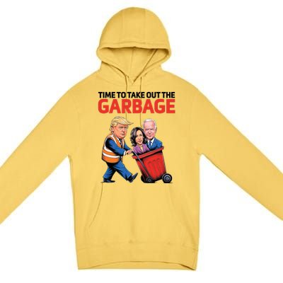 Time To Take Out The Garbage Funny Trump Anti Harris Biden Premium Pullover Hoodie