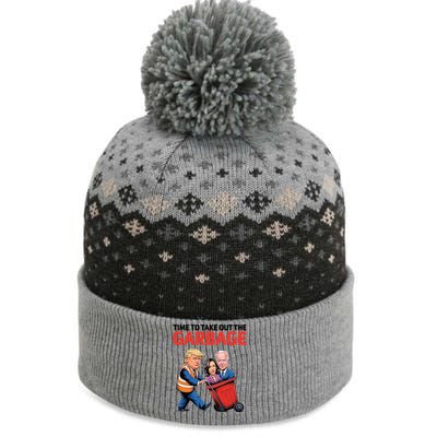 Time To Take Out The Garbage Funny Trump Anti Harris Biden The Baniff Cuffed Pom Beanie