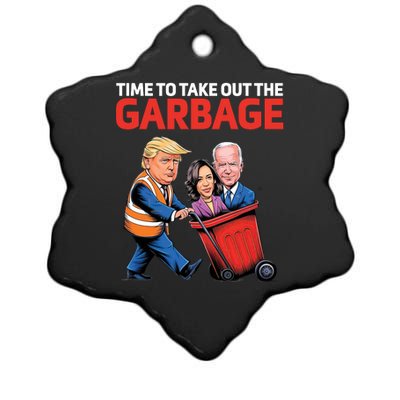 Time To Take Out The Garbage Funny Trump Anti Harris Biden Ceramic Star Ornament