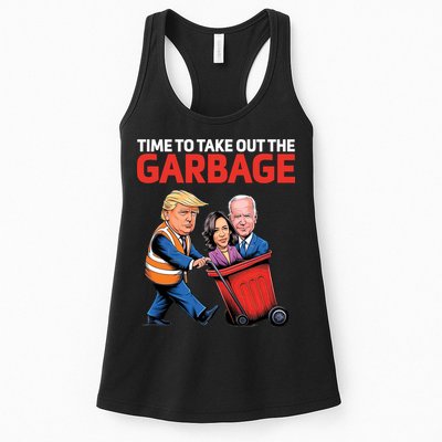 Time To Take Out The Garbage Funny Trump Anti Harris Biden Womens Tank Top