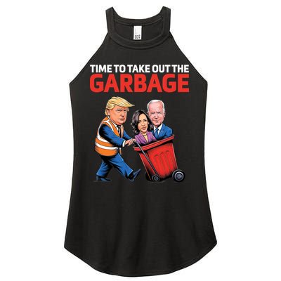 Time To Take Out The Garbage Funny Trump Anti Harris Biden Women's Perfect Tri Rocker Tank