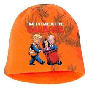 Time To Take Out The Garbage Funny Trump Anti Harris Biden Kati - Camo Knit Beanie